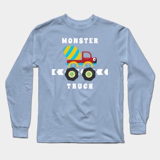 Vector illustration of monster truck with cartoon style Long Sleeve T-Shirt